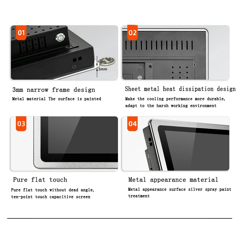 171921.5 inch Industrial touch computer with capacitive touch screen pc core i3i5i7 4G RAM 64G SSD WiFi com Windows10 Pro