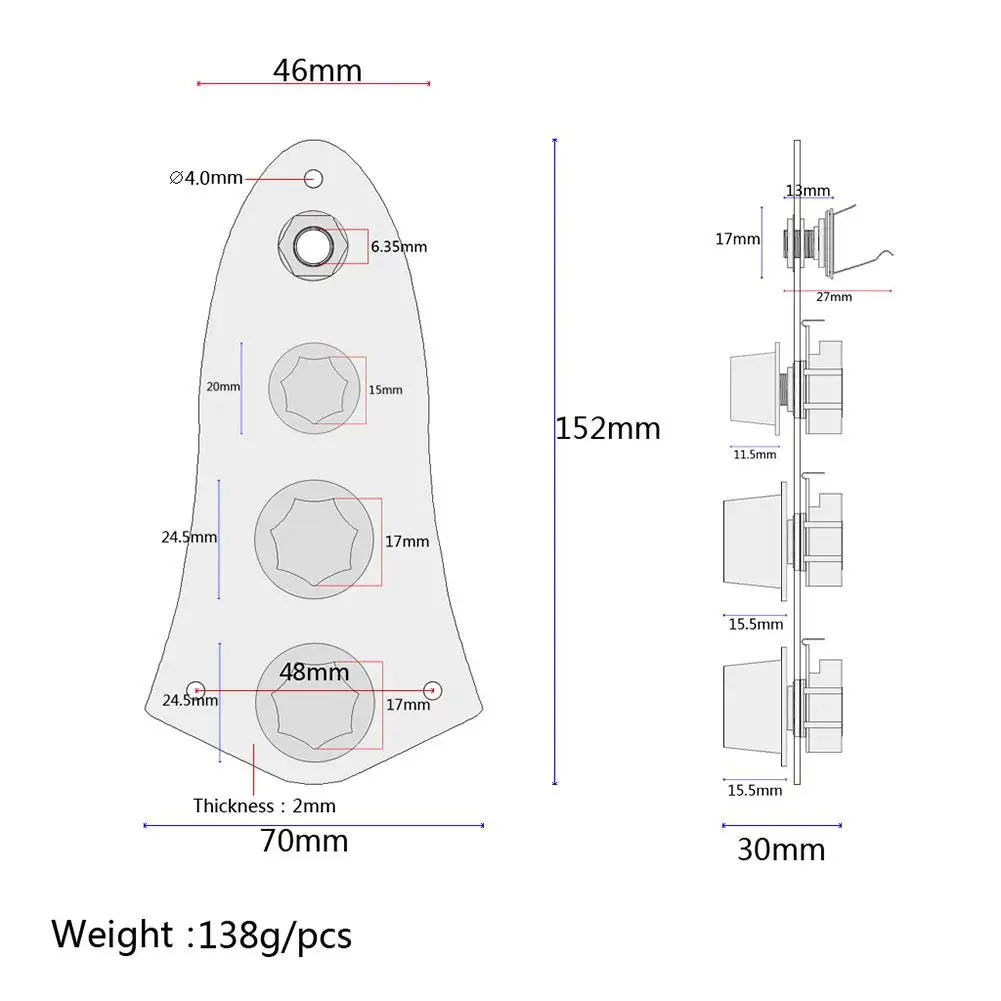 

Zine Alloy Control Plate Iron Plate Line for Jazz Bass JB Guitar Guitarra Parts Accessories