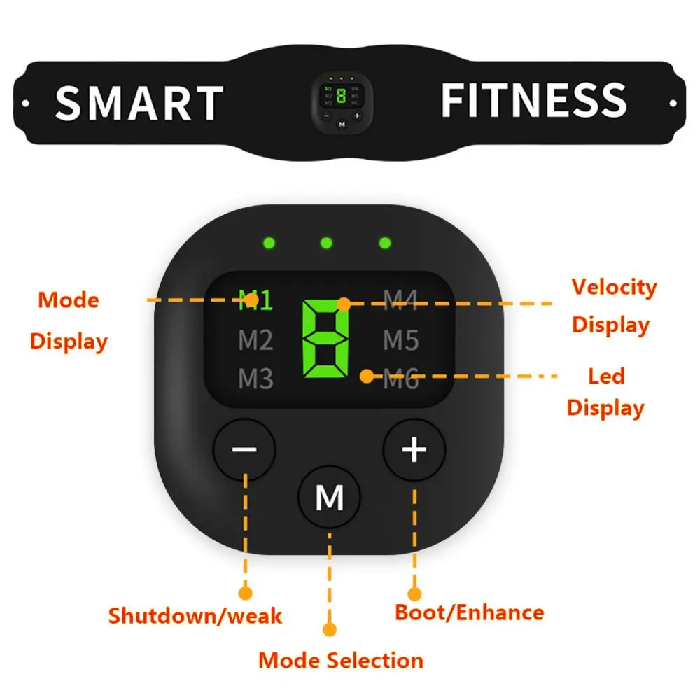 

Smart Fitness Belt Abs Stimulator Electronic Abdominal Muscle Stimulator Toning Belt Body Slimming Belt Weight Loss Men Women