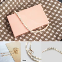 9 sizes diy sw0eet pearl chain cute delicate universal purse handbag handle replacement hook strap parts woven bag chain