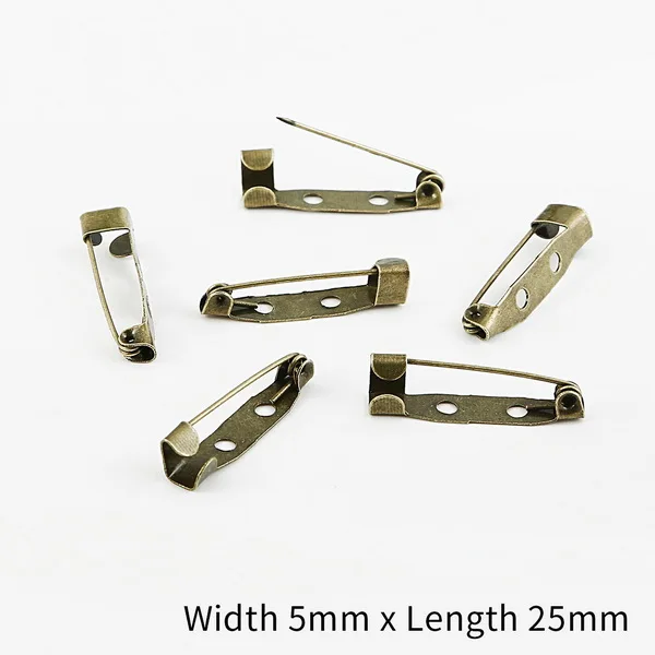 Bronze 5x25mm 50 шт./Партия 15 20 25 30 35 мм золото/серебро/бронзовая брошь зажим базовые булавки безопасные булавки брошь настройки базы для украшений ручной работы Изготовление ювелирных изделий - Цвет: Bronze 5x25mm