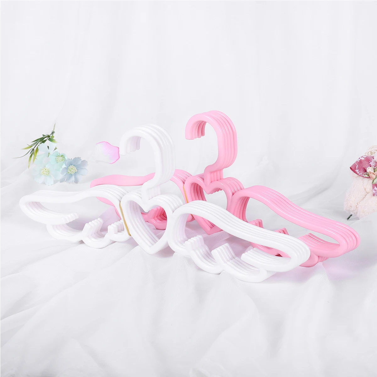 5/10/20pcs Heart Wings Angel Hangers Adult Clothes Hangers Dress Shirts Organizer Non-Slip Coat Hangers Space Saving Drying Rack