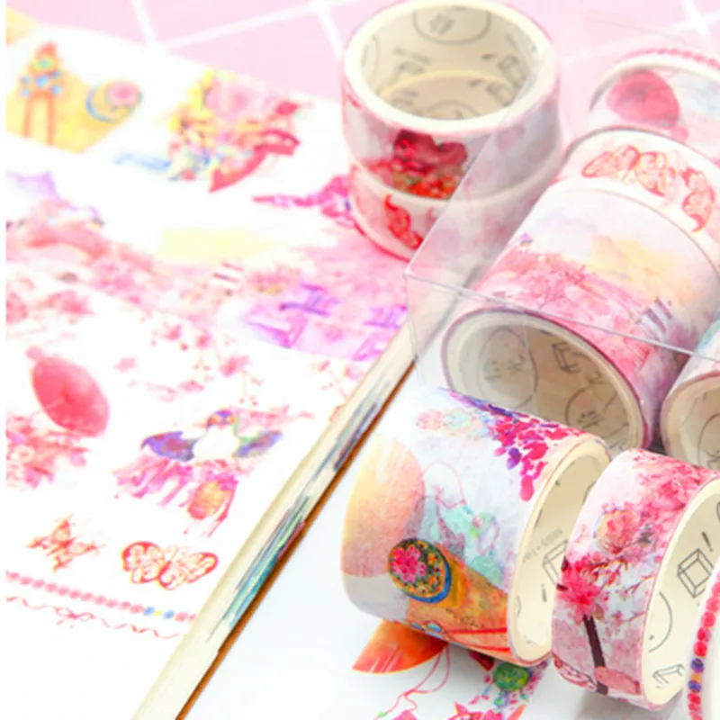 

Leaf Sakura Unicorn Flamingo Washi tapes SET Scrapbooking masking Tape for DIY stationary gift Valentines decor school supplies