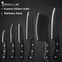 sowoll pro kitchen cooking knives set 8 chef 7 santoku chopping 5 santoku utility 3 5 paring knife sheath cover tools
