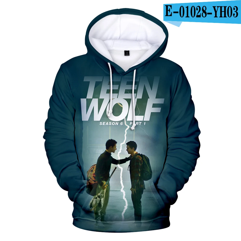 3D США ТВ серии Teen Wolf 3D толстовки мужчины/женщины новое поступление белый Уличная пара пальто Высококачественная Толстовка Толстовки - Цвет: 3D