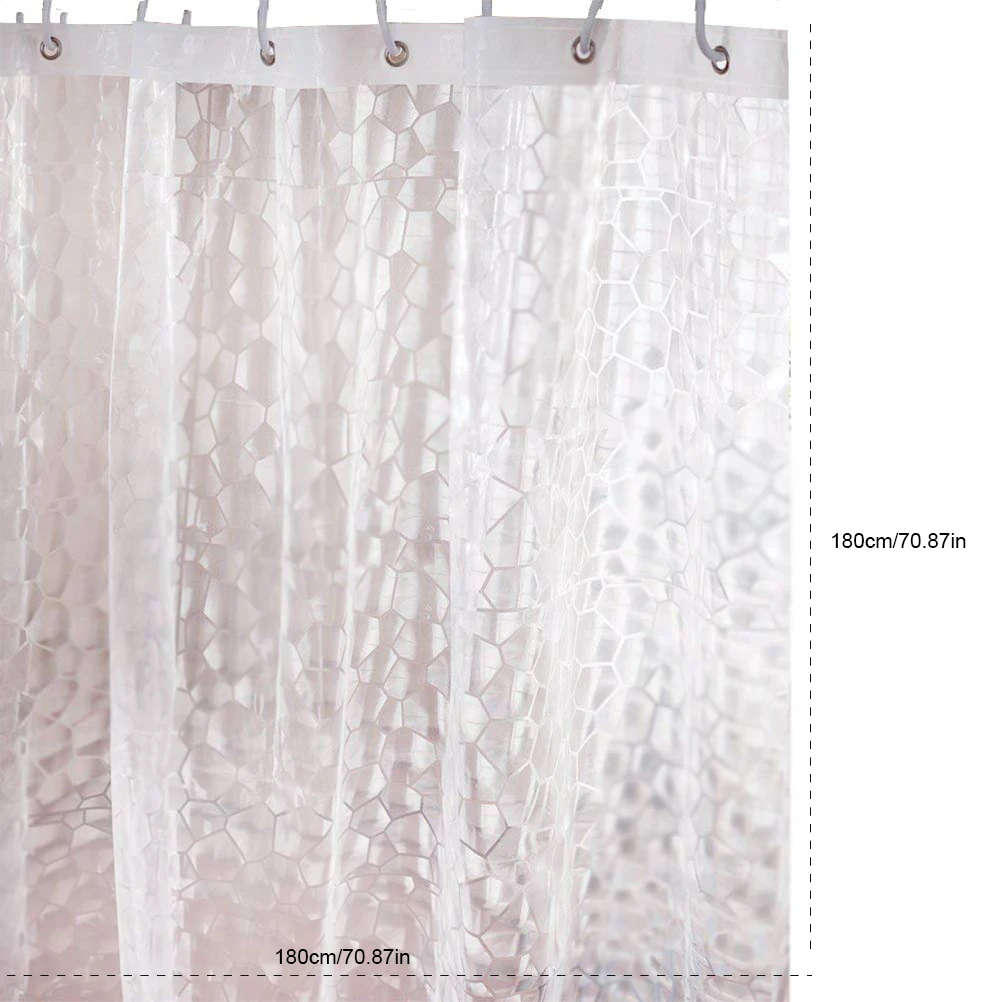 Водонепроницаемая прозрачная занавеска для душа EVA с 12 крючками купания