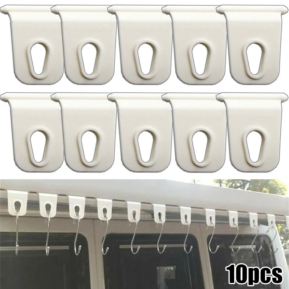 10pcs White Universal Awning Coat Hook Suitable For RV Camping Caravan And Party Light Stand Awnning Car Accessories | Автомобили и