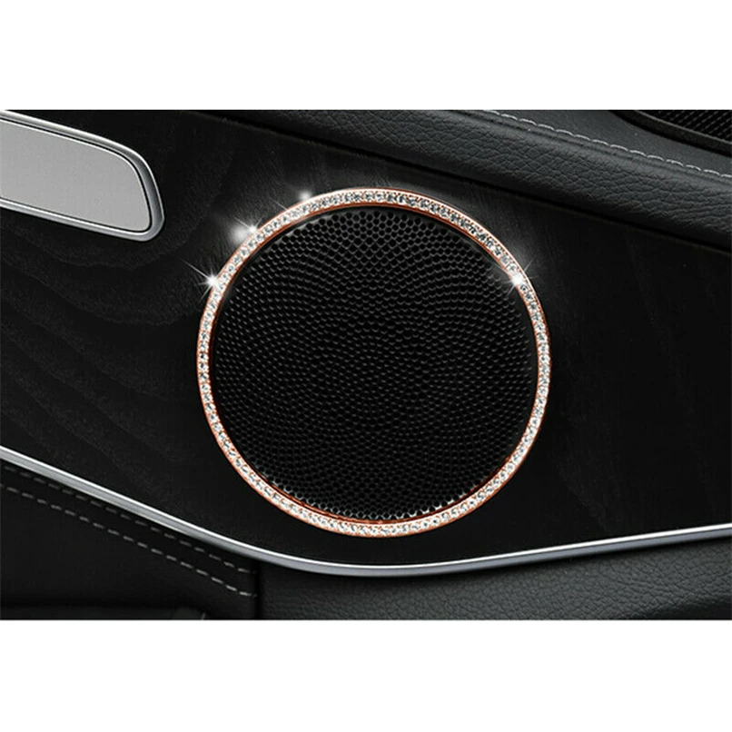 

4x Rose Gold Audio Speaker Decor Diamond Decal For Benz New C-Class GLC260 C200