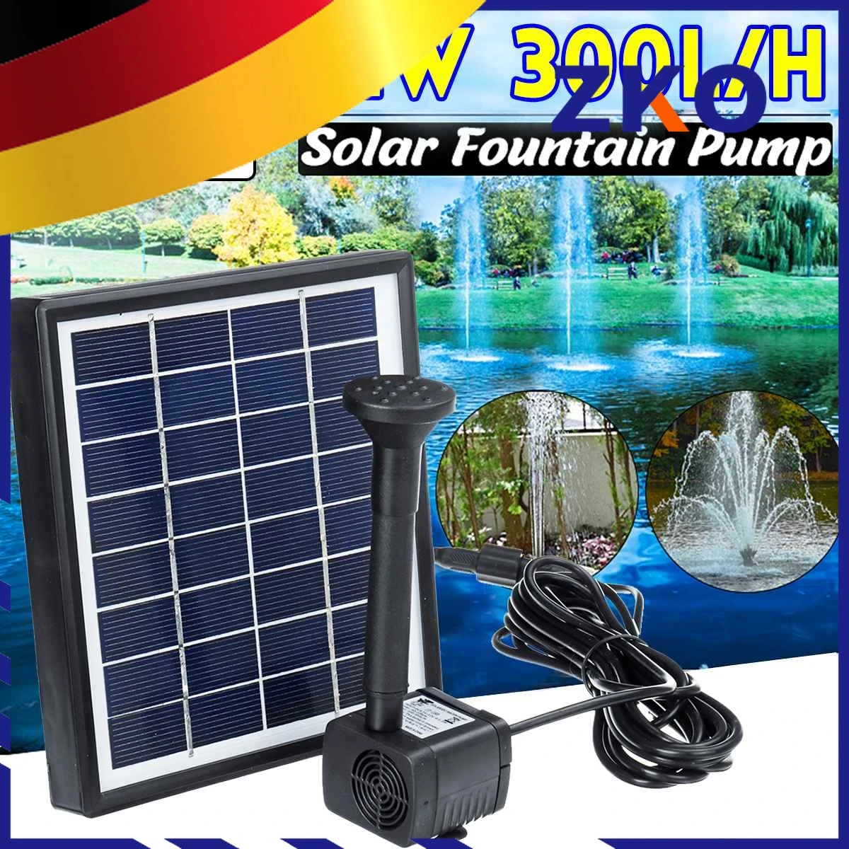 

2W 300L/H Mini Solar Power Panel Water Pump Home Garden Decoration Outdoor Landscape Floating Fountain For Birdbath Pool Pond