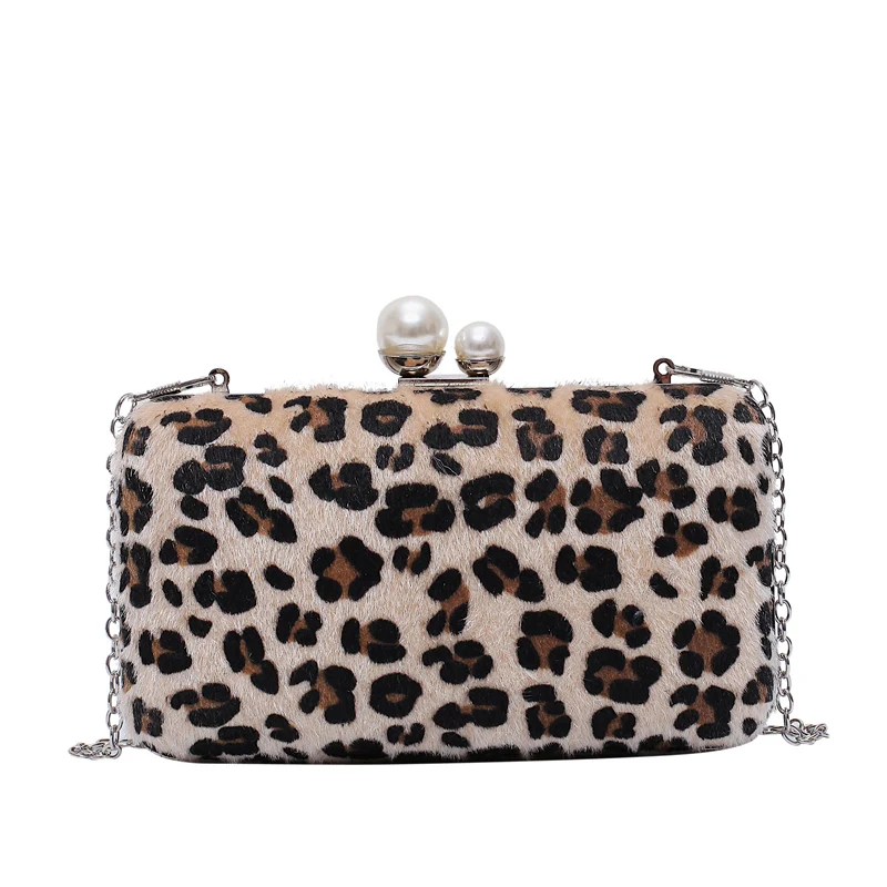 2019 зимняя обеденная сумка с леопардовым принтом Женский Банкетный Свадебный