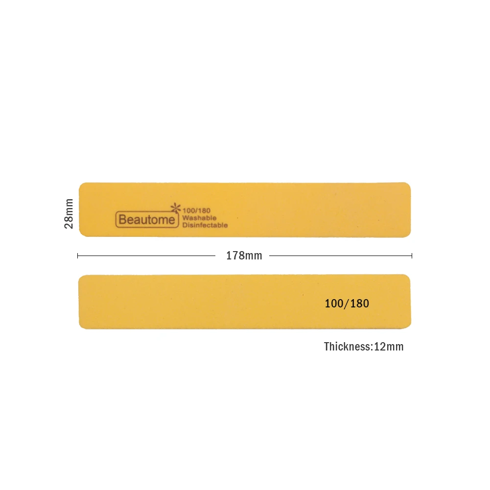 20 шт./лот моющаяся пилка для ногтей маникюра двухсторонняя буферная Шлифовальная
