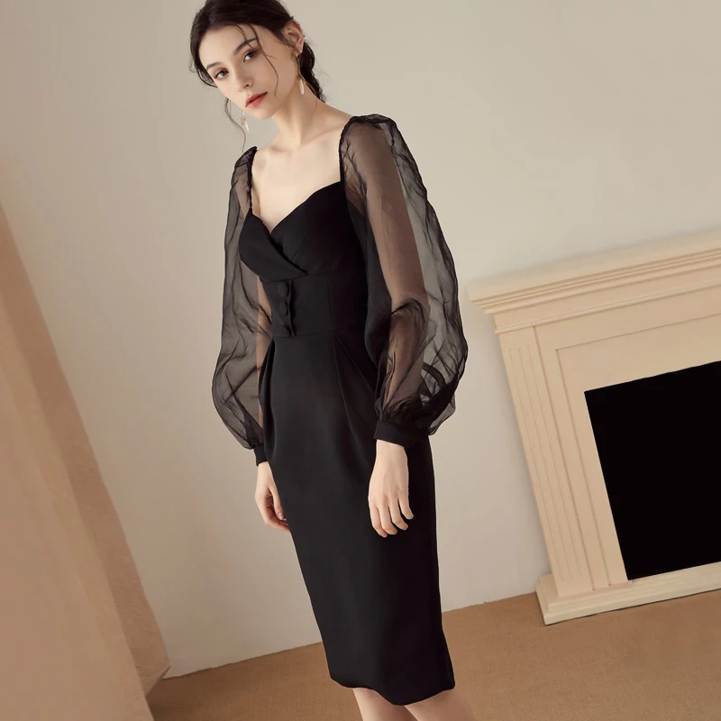 Женское Сетчатое платье-миди Max Spri платье с v-образным вырезом и пышными рукавами