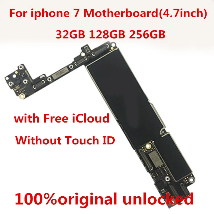 Материнская плата 32 ГБ 100% оригинальная разблокированная для iphone7 Гб без Touch ID с
