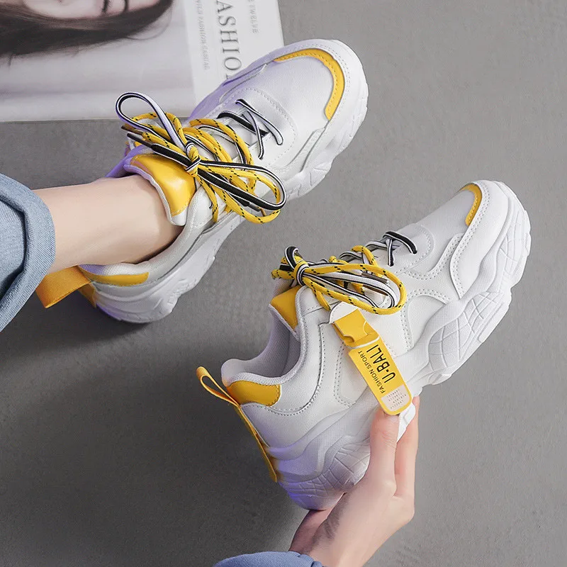 

2021 spring hot sale women's sports shoes lace up all-match vulcanized shoes outdoor jogging casual sports shoes women's comfort
