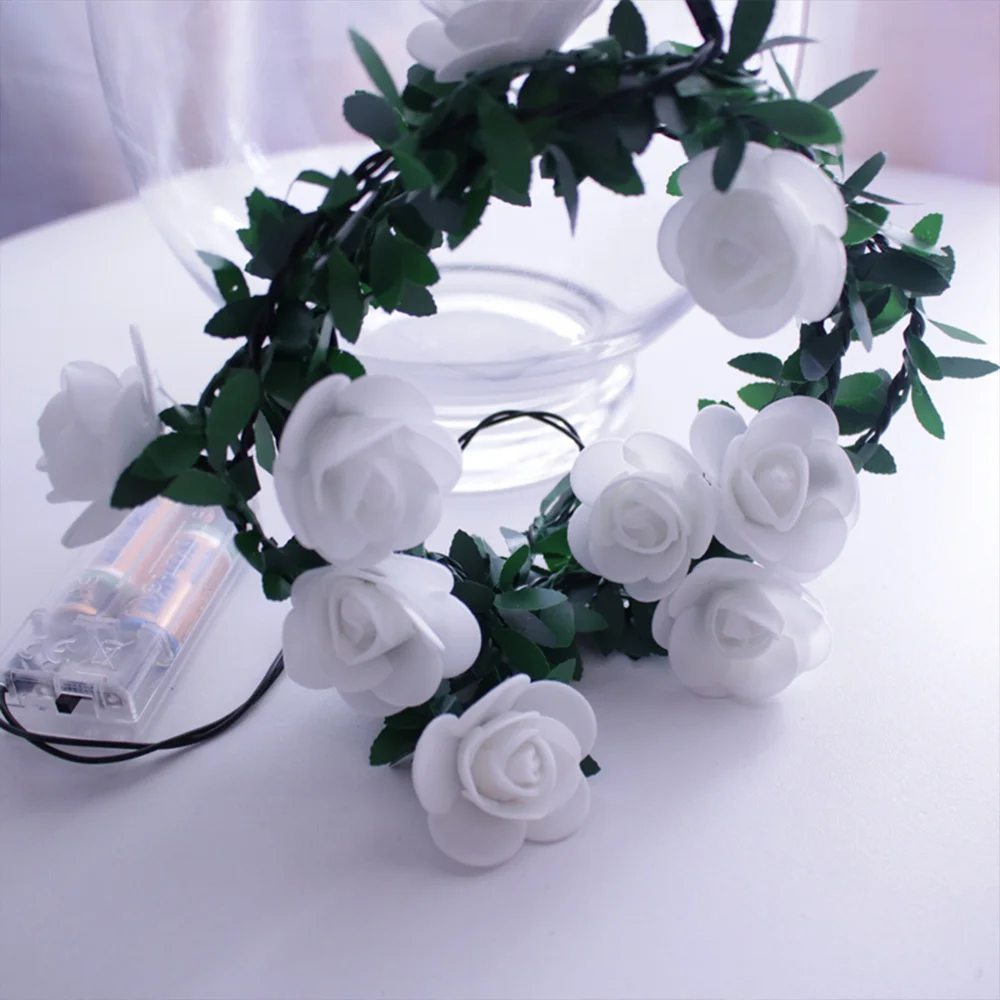 

LED Rose Flower LED Fairy String Lights Battery USB Solar Powered Birthday Wedding Valentine's Day Party Garland Decorations