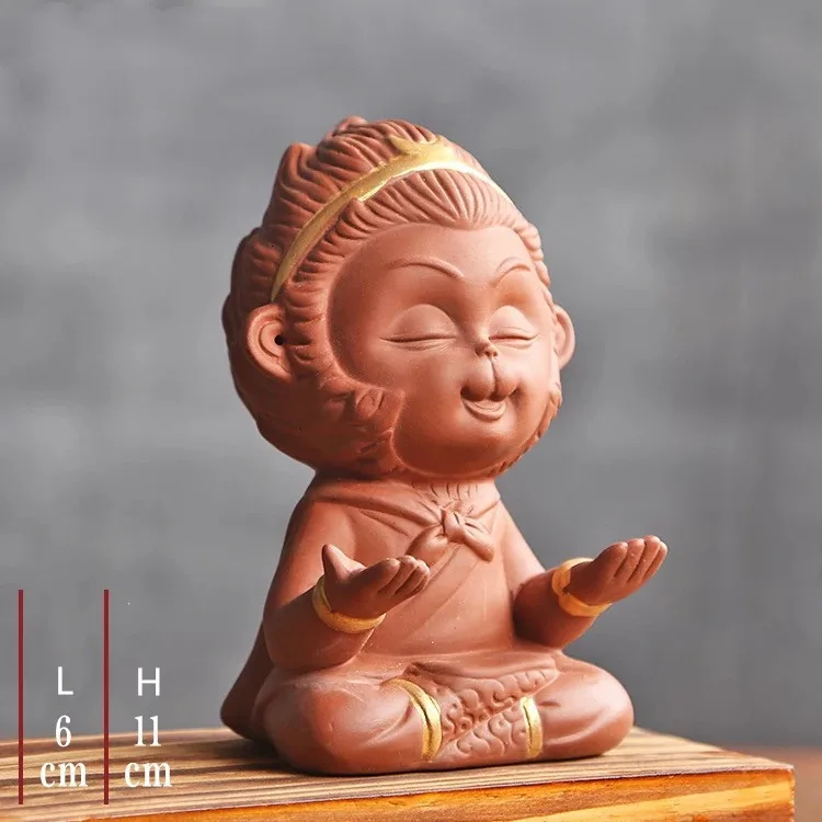 Фиолетовый Глиняный чайный набор для домашних животных Король обезьян маленькие украшения креативный чайный набор бутик меняющий цвет чайное украшение для чайного подноса