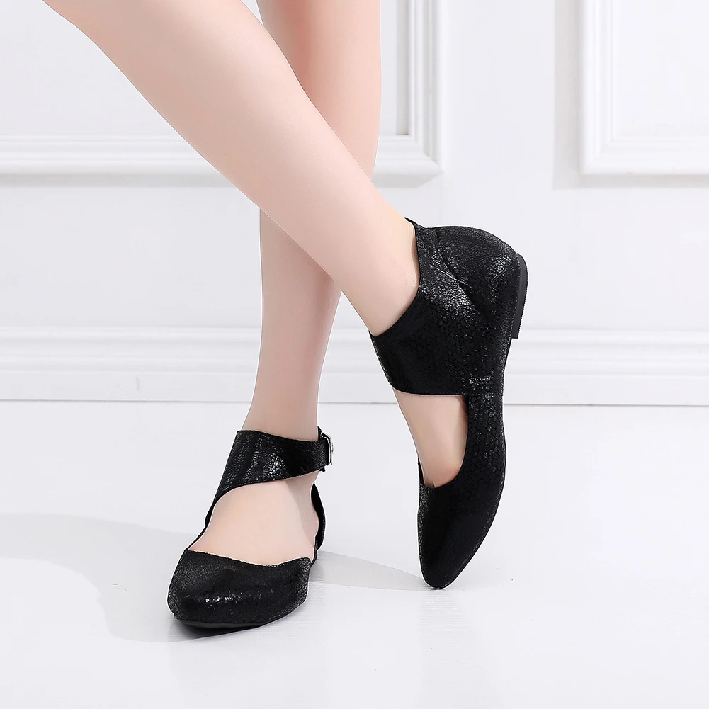 

DKZSYIM ladies modern Latin dance practice shoes women's girls jazz square dance shoes Flat shoes ladies PU soft bottom
