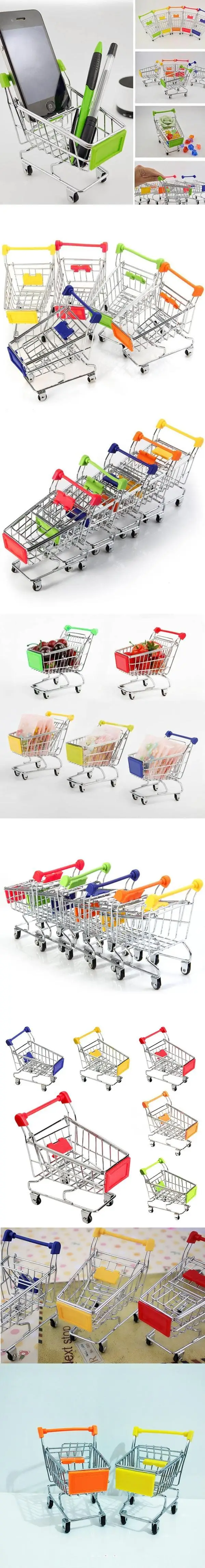 Горячая мини из нержавеющей стали Handcart супермаркет корзина для покупок Режим хранения игрушка телефон Еда Держатель милый подарок для детей