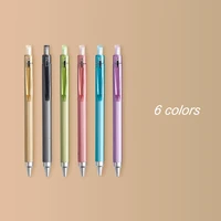 6pcs high density metallic color press gel pen 0 5mm black bullet tip simple writing smoothly office signature pen