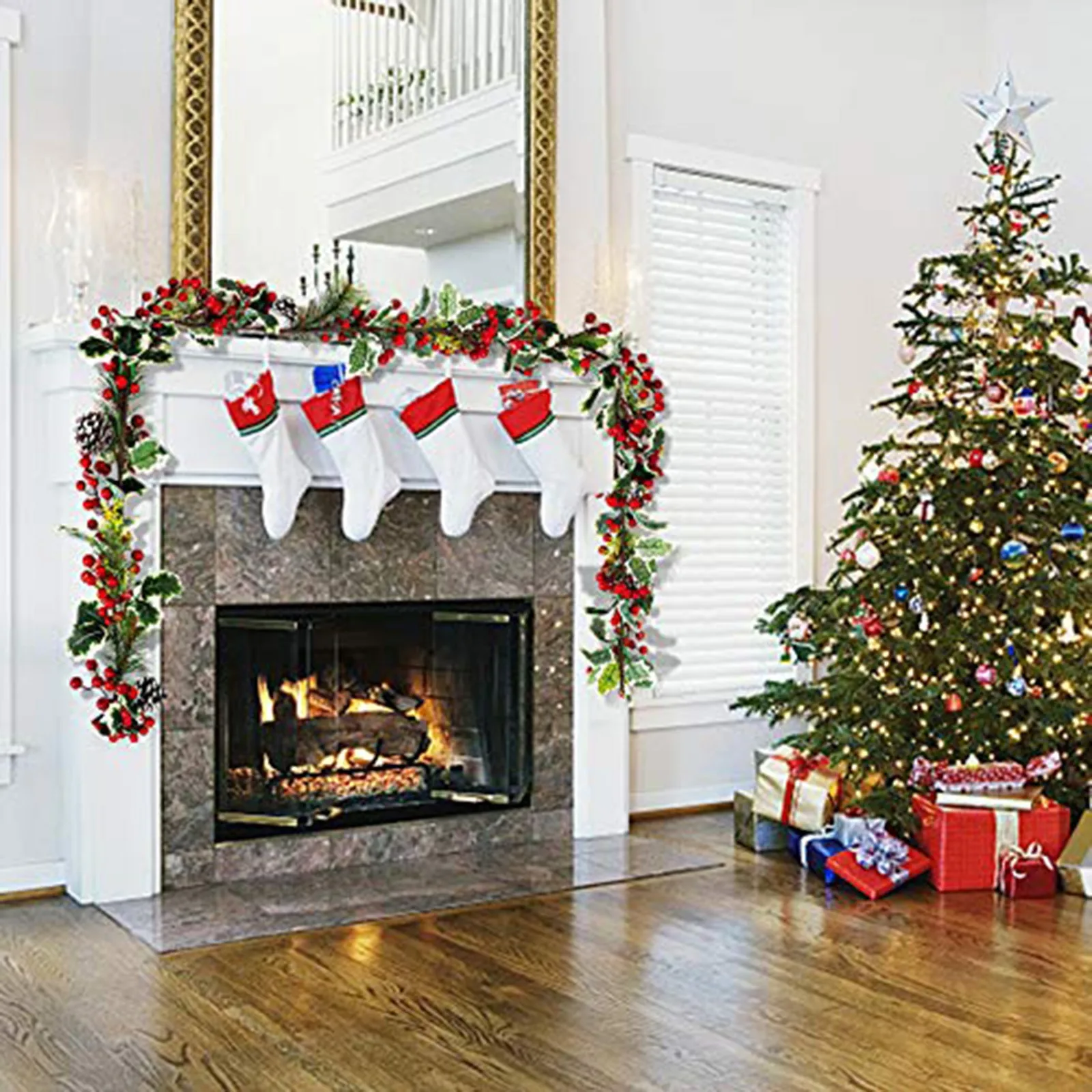 Дешевые шарики из красной сосны иглы Рождественский венок Рождественская