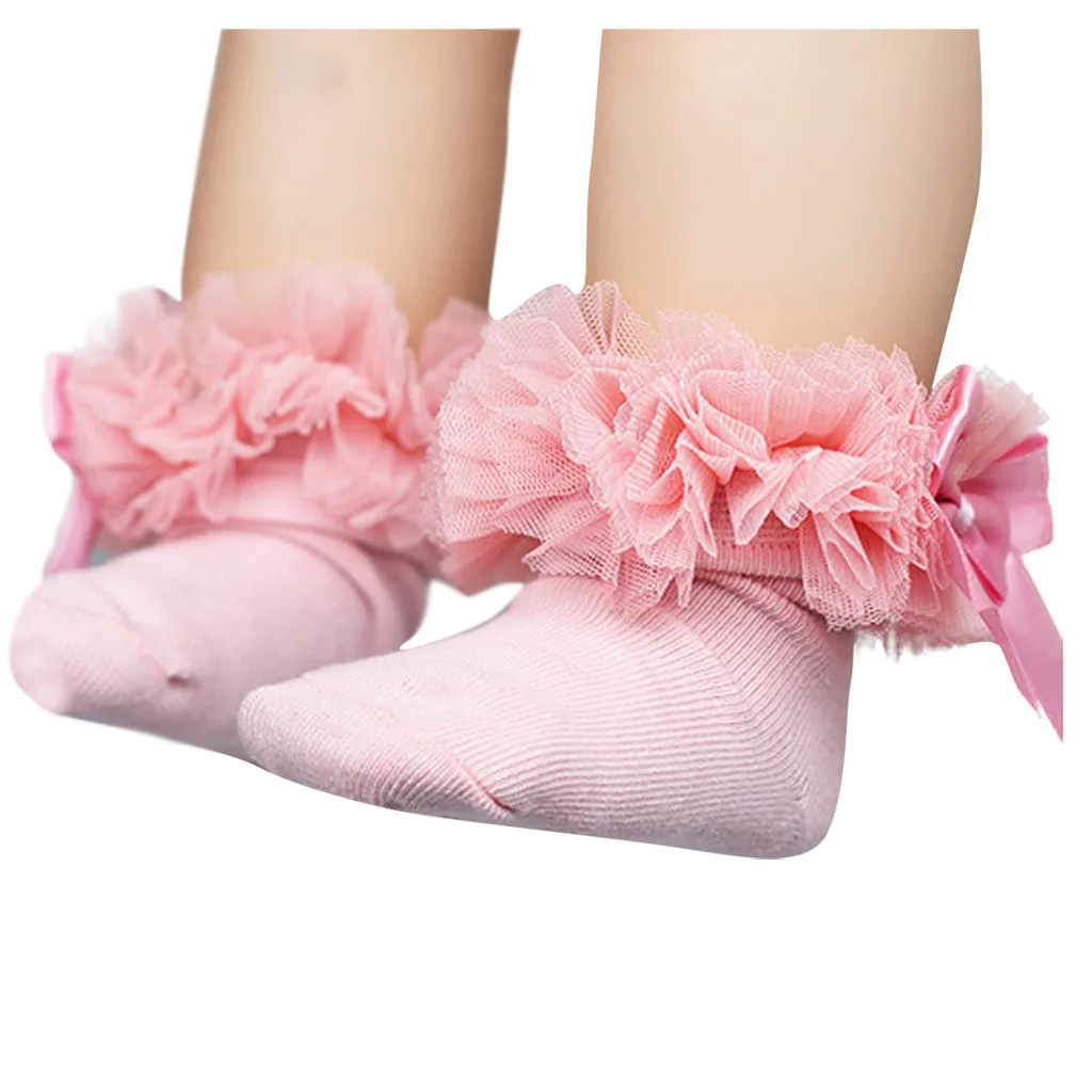 3 предмета детские кружевные носки с цветочным рисунком для малышей хлопковые