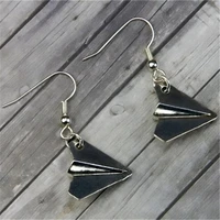paper airplane earrings paper plane earrings charm earrings gifts for girl fashion women earrings dropshipping
