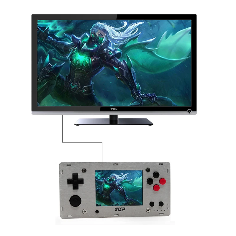 Переносная игровая консоль Raspberry Pi 3B 2 8 дюйма HD экран металлический корпус
