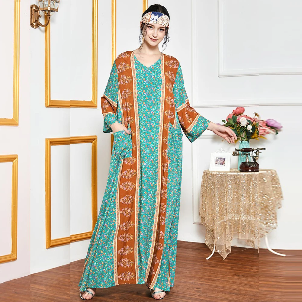 Siskakia удобное вискозное длинное платье с цветочным рисунком для женщин на лето 2020