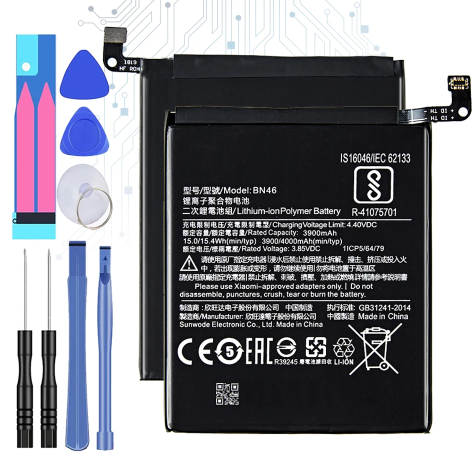 

4000mAh BN46 Replacement Battery For Xiaomi Redmi Note8 Note 8T 8 Redmi 7 Redmi7 Note 6 Note6 + Free tool