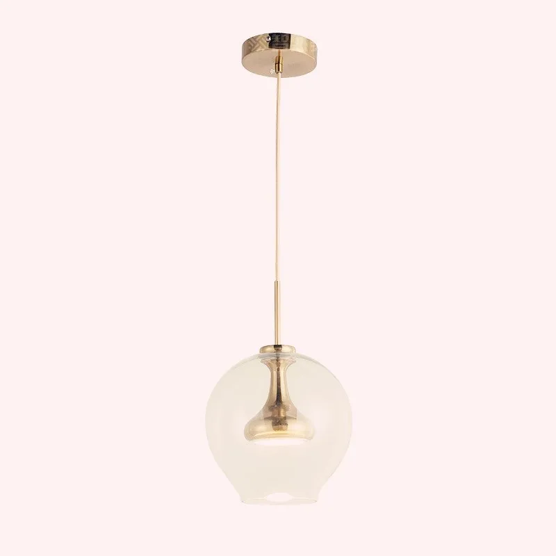 

Стеклянная светодиодная люстра, креативная теплая лампа для спальни, кабинета, кофейни, декоративная лампа, постмодернистские кухонные при...