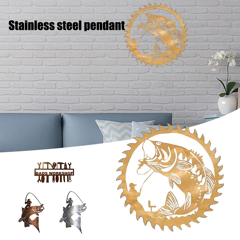 

Metal Stainless Steel Pendant Wall Hanging Crafts Ornament for Home Living Room Bedroom Decoration ALI88