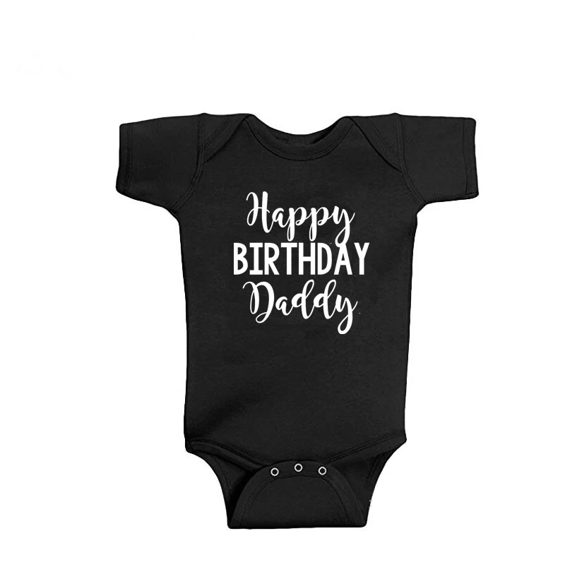 Детское хлопковое боди с коротким рукавом и надписью Happy Birthday|Боди для малышек| |