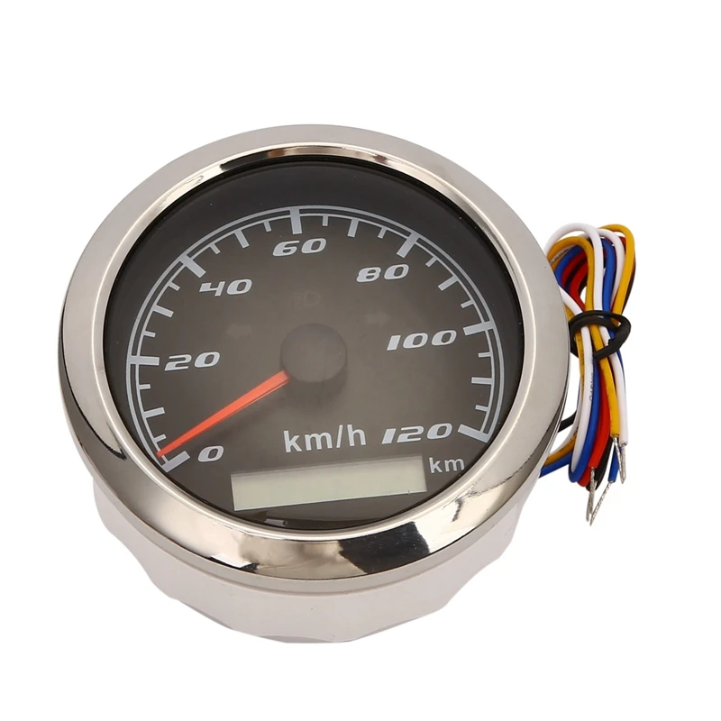 85 мм GPS Морской Тахометр спидометр 12V / 24V с красным Подсветка одометр для