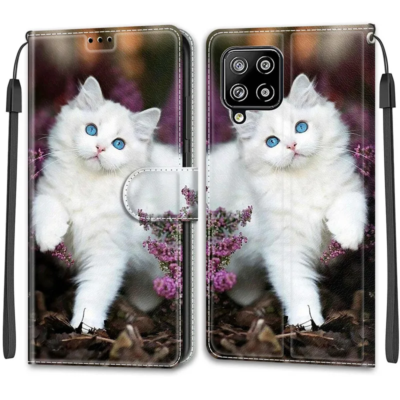 case for samsung galaxy a42 5g wallet flip cover for fundas a 42 sm a426b creative painted pattern magnetic hasp leather cases free global shipping