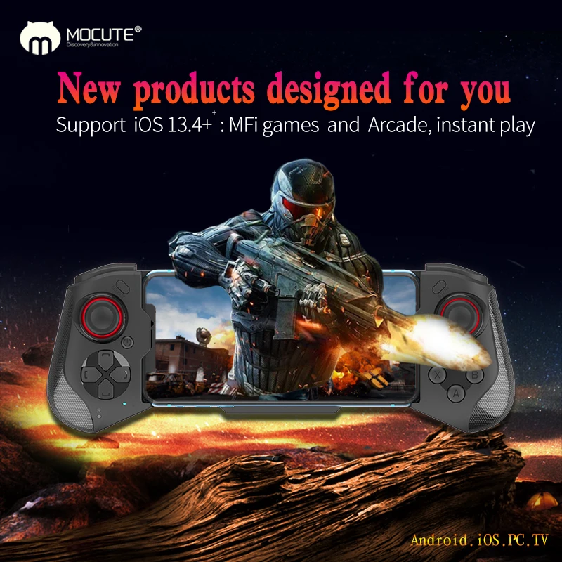

Mocute 060 Gamepad Wireless Bluetooth-compatible Telescopic Game Controller Joystick For Android IOS Phone Tablet PUBG Moible