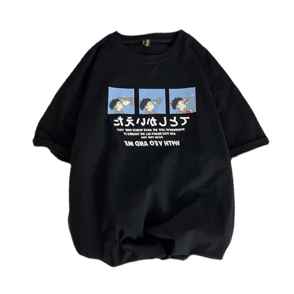 

Super fire short-sleeved t-shirt loose Korean trendy students lazy Harajuku style half men's and women's top