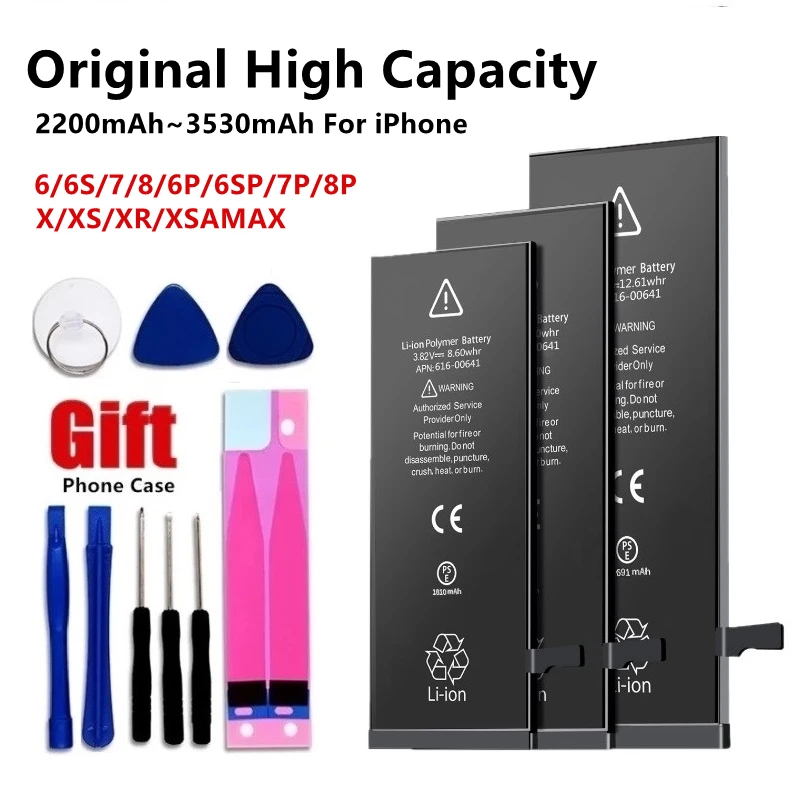 

3530mAh Battery For Apple iPhone 6S 7 6 8 Plus X XR XS MAX 6p 6SP 7plus 8P High Capacity Replacment Bateria For iPhone7 iphone6s