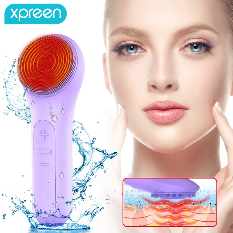 

Ultrasonic Facial Cleanser Electric Waterproof Massage Silicone Facial Cleanser Pore Cleaning Beauty Artifact