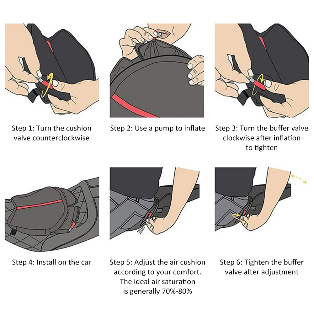 

Universal Motorcycle Air Seat Cushion Breathable Cover Seat Motorcycle Inflatable Air Pad Pressure Relief Seat Cushion Airbag