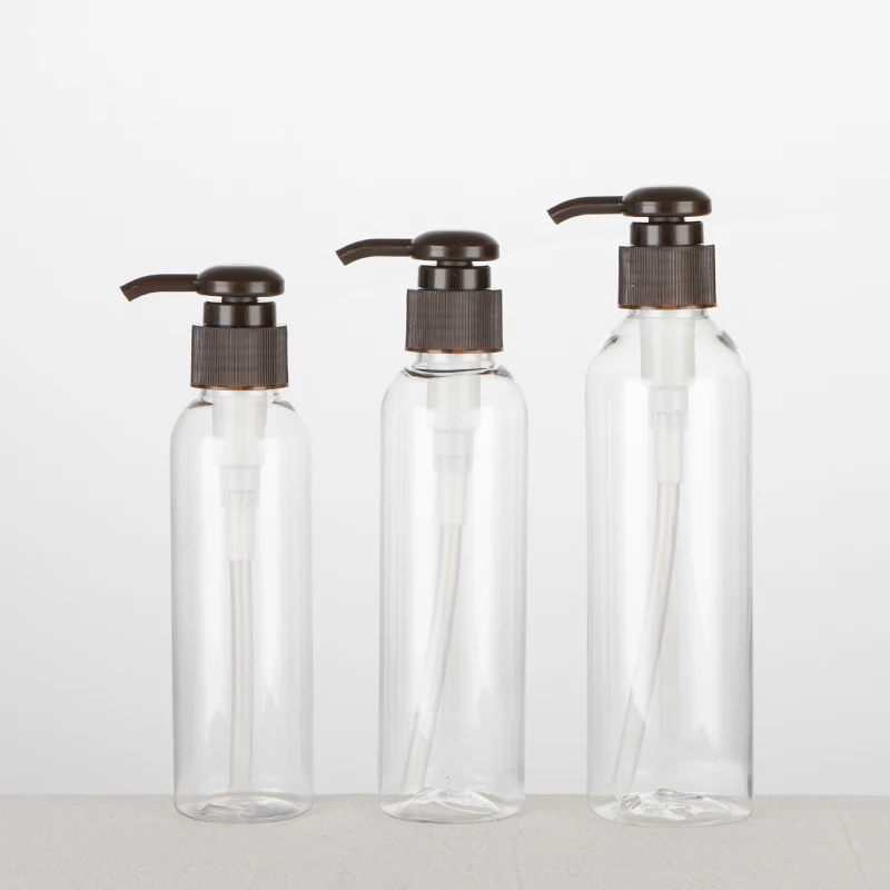 

120ML 150ML 200ML X 25 Brown Screw Lotion Pump Bottles Liquid Soap Washing Dispenser Cosmetic Clear Bottle DIY Containers