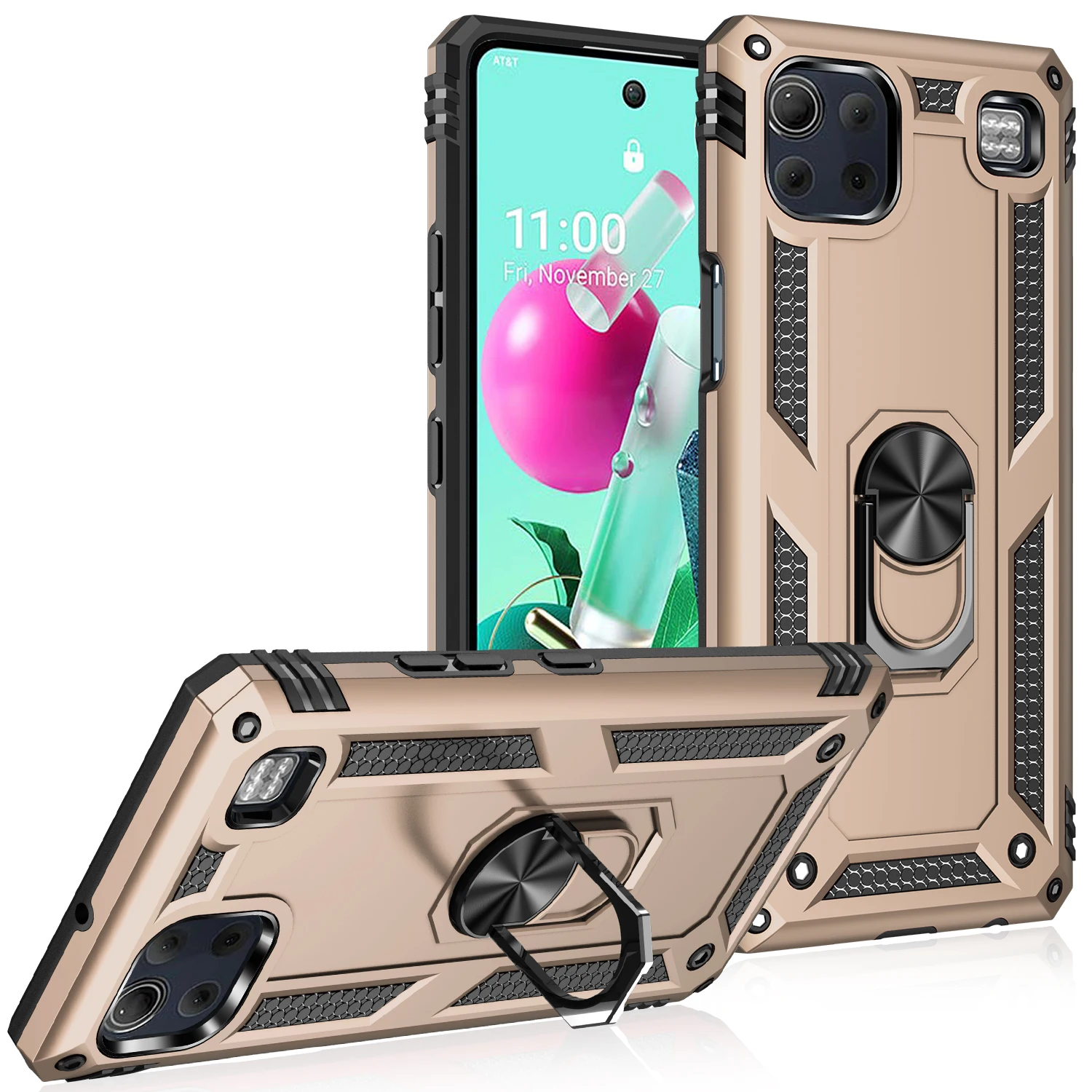 

Armor Rugged Phone Case For LG K53 K22 K50S K92 K31 K51 K40S K61 K50 K40 K30 K10 K51S K12 Plus Shockproof Stand Protection Cover
