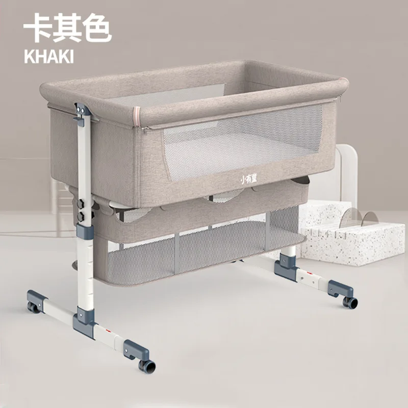 NEW Baby bed Portable Removable Crib Foldable High and Low Adjusting Stitching Large Bedside baby nest
