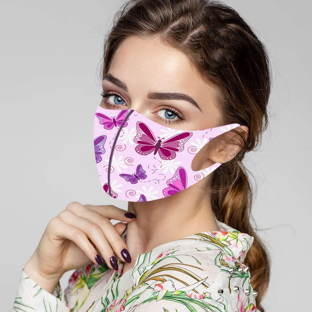 

Adults Cotton Mask Butterfly Floral Printing Mask for Dust Protection Washable Reusable Cotton Face Mask funda mascarilla 1PC