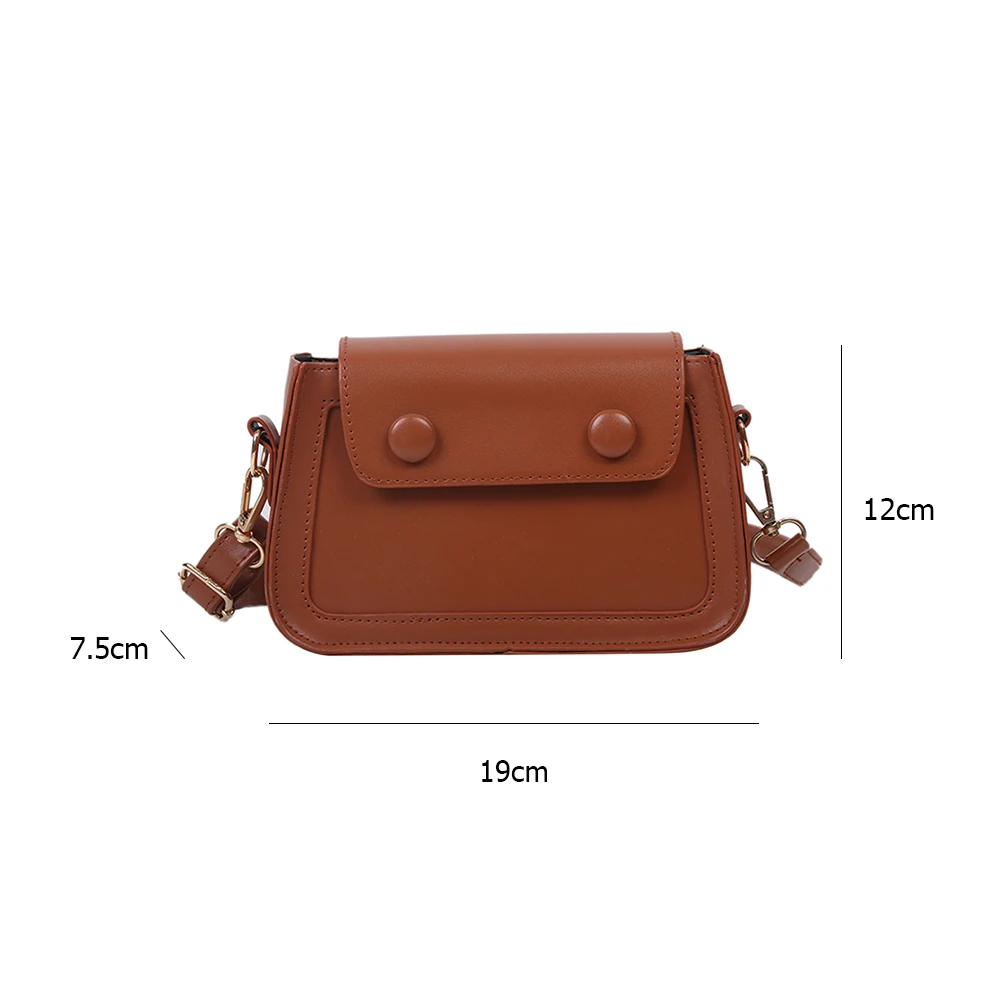 

Casual PU Leather Women's Messener Handbags Fashion Flap Snap Shoulder Crossbody Bag Portable Solid Color Travel Shopping Purse