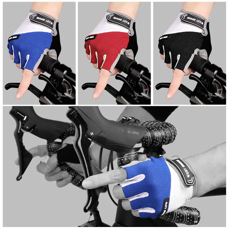 

Cycling Glove Half Finger Gel Pad Breathable Sweat Washable Outdoor Sports MTB Gloves Non-Slip a Pair Bicycle Gloves