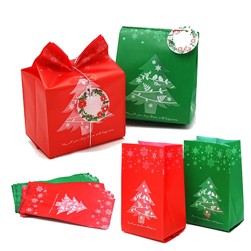 

20pcs Merry Christmas Gift Bags Christmas Tree New Year Gift Box Kraft Paper Christmas Gift Box Home Decoration Navidad 2023