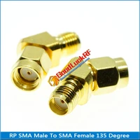 1x pcs rp sma rp sma male to sma female 45 135 degree oblique angle gold brass coaxial rf adapter connector cable socket