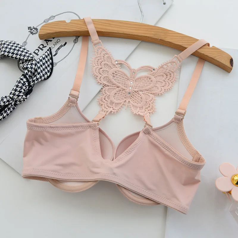 Привлекательный Декоративный кружевной бюстгальтер с бабочками на спине