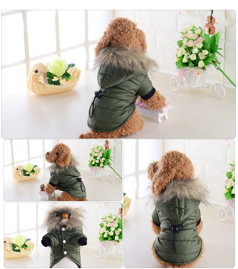 Зимние теплые Pet Одежда с принтом в виде собак для пальто для собак куртка с защитой от ветра, толстовка с капюшоном для собаки, одежда для щенков для домашних животных, чихуахуа, йоркширских терьеров