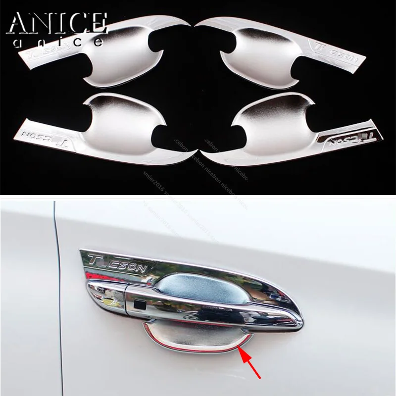 

4pcs Chrome Outer Door Handle Bowl Decorator Cover Trim For Hyundai Tucson 2016